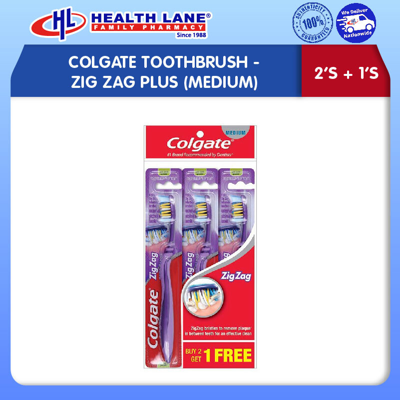COLGATE BERUS GIGI- ZIG ZAG PLUS (MEDIUM 2+1'S)